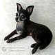 Dog Nyusha toy terrier interior toy dog felted from wool. Felted Toy. Woolen Zoo. My Livemaster. Фото №4
