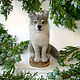 Order Top gray barrel / wolf felted wool / toy interior. Woolen Zoo. Livemaster. . Felted Toy Фото №3