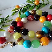 Украшения handmade. Livemaster - original item Beads are rare: 11 kinds of only natural stones of one size 14 mm. Handmade.