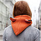 Заказать Вязаный снуд с капюшоном Лиса. Woolcraft. Ярмарка Мастеров. . Капюшоны Фото №3