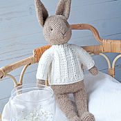 Куклы и игрушки handmade. Livemaster - original item Gift for a boy. Knitted rabbit, rabbit crochet, knit Bunny. Handmade.