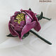 Order Hellebore Purple leather Brooch. medwedkoLeather. Livemaster. . Brooches Фото №3