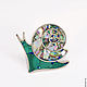 Brooch Snail on the slope. Malachite, Mother Of Pearl, Turquoise, Lapis Lazuli. Brooches. ARIEL - MOSAIC. My Livemaster. Фото №4