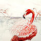 Flamingo watercolor painting, Pictures, Moscow,  Фото №1