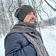 Шапка и шарф вязаные Комплект ДЕРИЛ/ШЭЛДОН  серый мужской. Комплекты головных уборов. Вязаный кэжуал  UNIC Ирина. Интернет-магазин Ярмарка Мастеров.  Фото №2