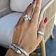 Кольцо капля premium серебро 925 пробы в инкрустации фианитов. Кольца. MARIA GUSEVA Fashion Jewelry. Ярмарка Мастеров.  Фото №5