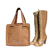 Обувь ручной работы handmade. Livemaster - original item A set of Python. Boots and bag. Handmade.