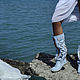 botas: INDIANINI azul-botas Italianas hechas a mano. High Boots. Febe-handmade. Ярмарка Мастеров.  Фото №4