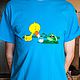 Frog and duck gone wild hand-painted t-shirt funny gift, T-shirts, Lviv,  Фото №1