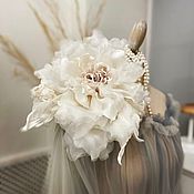 Ободок для волос с цветами "Лей-ле" Цветы из шелка. Роза из шелка