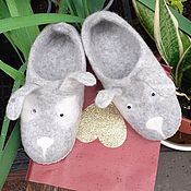 Обувь ручной работы handmade. Livemaster - original item Children`s Felted slippers Bunnies. Handmade.