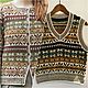 Walnut V/Жаккардовый жилет Твид и альпака M/L Fair isle vest, Жилеты, Самара,  Фото №1