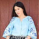 Blouse Blue Linen Blouse Vyshyvanka Embroidered, Blouses, Sevastopol,  Фото №1