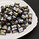 Beads Black Lip Mosaic Cylinder 13h9mm, Beads1, Bryansk,  Фото №1