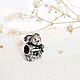 Tiny bathhouse charm and teddy bear. Charm Pendant. 4Unique. My Livemaster. Фото №4