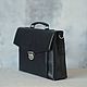 Order Men's business leather briefcase 'Stefan' (Black). DragonBags - Men's accessories. Livemaster. . Brief case Фото №3
