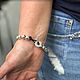 Bracelets: stylish bracelet metal silver, leather cord. Cord bracelet. Treasures Of Aphrodite. Online shopping on My Livemaster.  Фото №2
