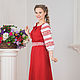 Dress linen Russian folk viburnum red. Folk dresses. ivankaclub (ivankaclub). My Livemaster. Фото №5