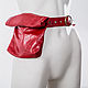 Order Leather Red Hip Belt Bag. Lollypie - Modiste Cat. Livemaster. . Waist Bag Фото №3