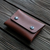 Сумки и аксессуары handmade. Livemaster - original item Mini wallet made of leather-Red with embossing. Handmade.