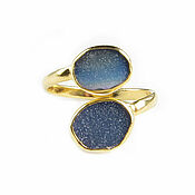 Украшения handmade. Livemaster - original item Quartz ring, blue purple ring, stylish ring 2022. Handmade.