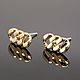 Earrings studs 12*6 mm gold plated th. Korea (4570), Schwenzy, Voronezh,  Фото №1
