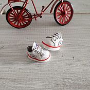 Куклы и игрушки handmade. Livemaster - original item Sneakers Converse for doll ob11color - white 19mm. Handmade.
