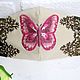 Face mask with embroidery butterfly brown Pink butterfly. Protective masks. Beaded jewelry by Mariya Klishina. My Livemaster. Фото №4