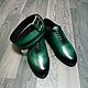 Oxfords and strap, made of genuine leather, hand made, in green color. Oxfords. SHOES&BAGS. Online shopping on My Livemaster.  Фото №2