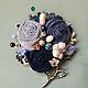 Brooch textile "Sprig in bloom.", Brooches, Moscow,  Фото №1