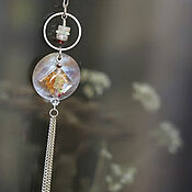 Украшения handmade. Livemaster - original item Pendant made of dried flowers and mother-of-pearl 