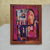 Картины и панно handmade. Livemaster - original item Pink painting author`s painting 40 by 50 cm. Handmade.