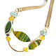 Necklace with onyx and amazonite 'Sparks of heat' yellow, green, Necklace, Moscow,  Фото №1