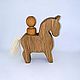 Rider on a horse wooden toy. Waldorf Dolls & Animals. Shop Grizunok teether. Online shopping on My Livemaster.  Фото №2