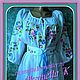 Tunic-embroidered summer 'forget-me-nots', Blouses, Slavyansk-on-Kuban,  Фото №1