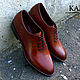 Коричневые цельнокроеные туфли. Туфли. KARINA. Handmade shoes. Ярмарка Мастеров.  Фото №5