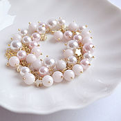 Украшения handmade. Livemaster - original item Pearl bracelet with flowers. Handmade.