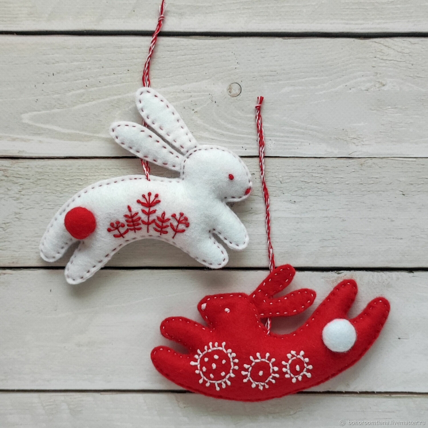Новогодние игрушки из фетра в Скандинавском стиле – купить онлайн на ...