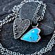 Кулон с бирюзой "Сердечки". Кулон. ЖуЖа_jewelry. Ярмарка Мастеров.  Фото №6