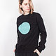 Black sweatshirt with a mint circle. Sweatshirts. Alena Vishnyakova. My Livemaster. Фото №6