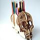 Pencil holder ' Painted Skull', Canisters, Tolyatti,  Фото №1