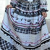 Одежда handmade. Livemaster - original item Boho-style Provence cotton and lace dress, long with sleeves. Handmade.