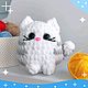 Игрушка  мягкая  кот, белый котенок, Амигуруми куклы и игрушки, Санкт-Петербург,  Фото №1