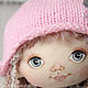 Little doll Tanya. Interior doll with grey eyes in gray and pink dress. Dolls. CountryKids - doll with a soul. My Livemaster. Фото №5