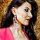 Embroidered earrings with fringe. bead earrings. Purple haze var 1. Earrings. LADY-LIZA jewelry shop. My Livemaster. Фото №5
