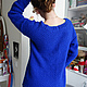 Свитер Ультрамарин. Свитеры. Molisini_Knits. Интернет-магазин Ярмарка Мастеров.  Фото №2
