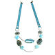Blue leather choker 'Splash' necklace with agates and Labrador. Necklace. Irina Moro. My Livemaster. Фото №6