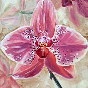 Картины и панно handmade. Livemaster - original item Royal Orchid oil painting pink flowers still life. Handmade.