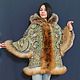 Jacket with a green pattern and fox fur. Outerwear Jackets. National Brand. My Livemaster. Фото №9