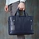 Men's business leather bag 'Solomon' (Dark blue), Men\'s bag, Yaroslavl,  Фото №1